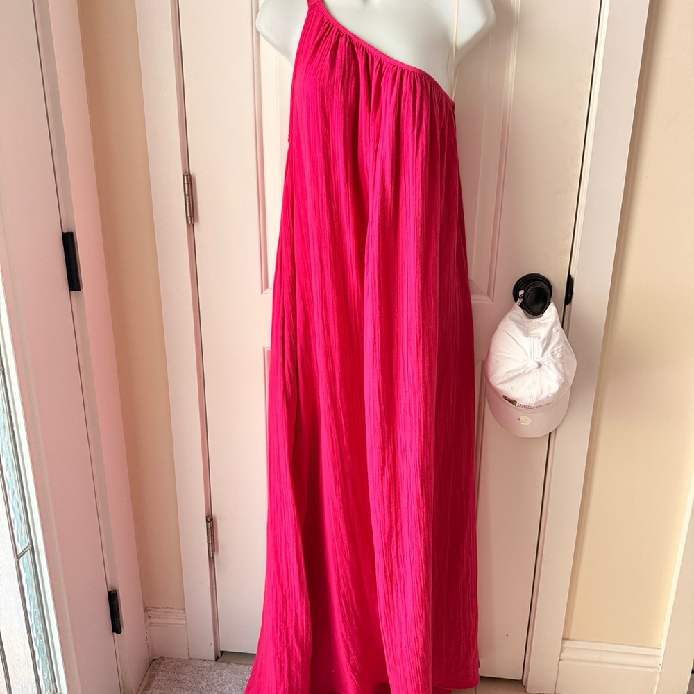 Out of Office Trina Turk Fuchsia One-Shoulder Maxi dress L